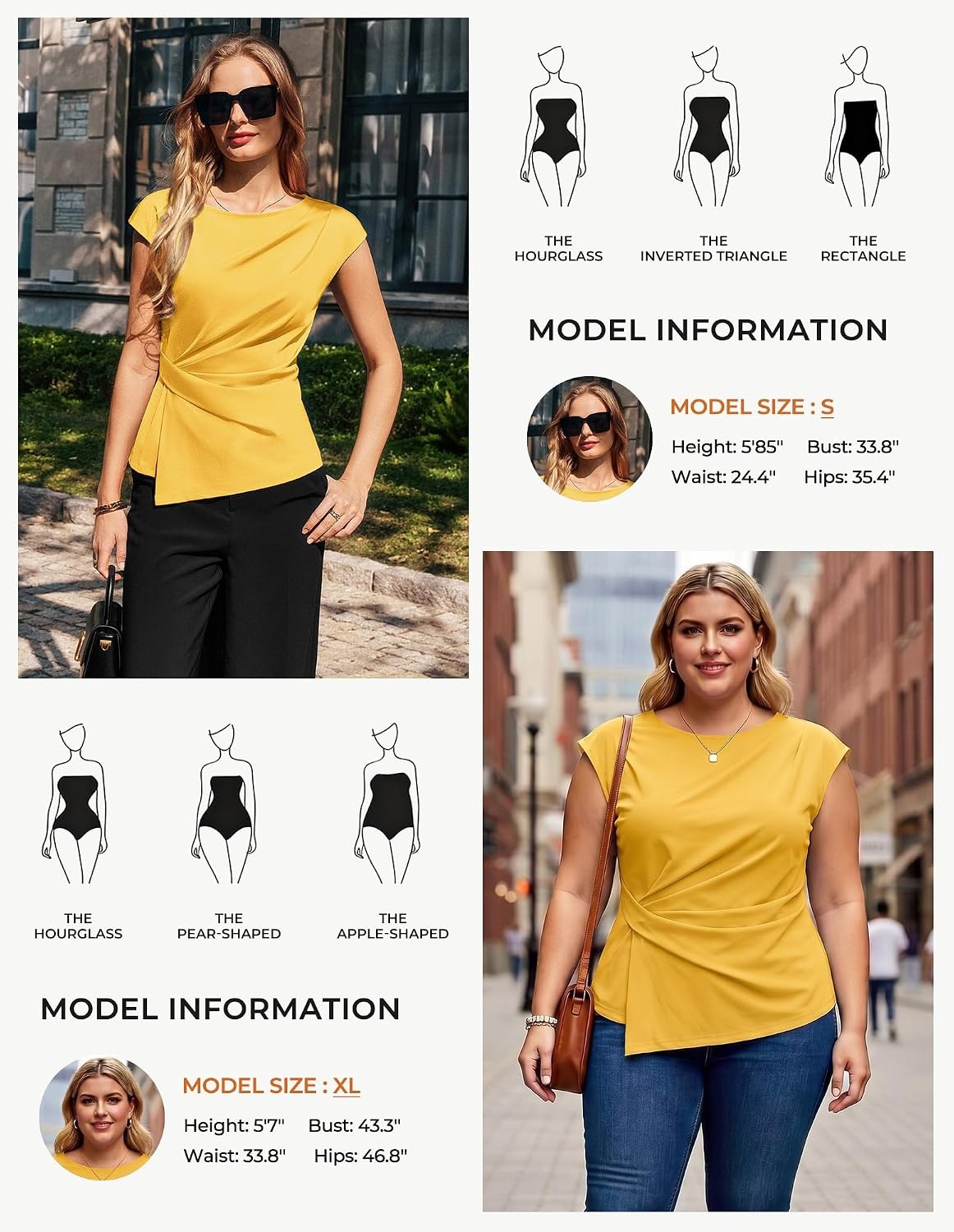 image:imageGRACE KARIN Womens 2026 Summer Tops Dressy Peplum ShirtLemon Yellow