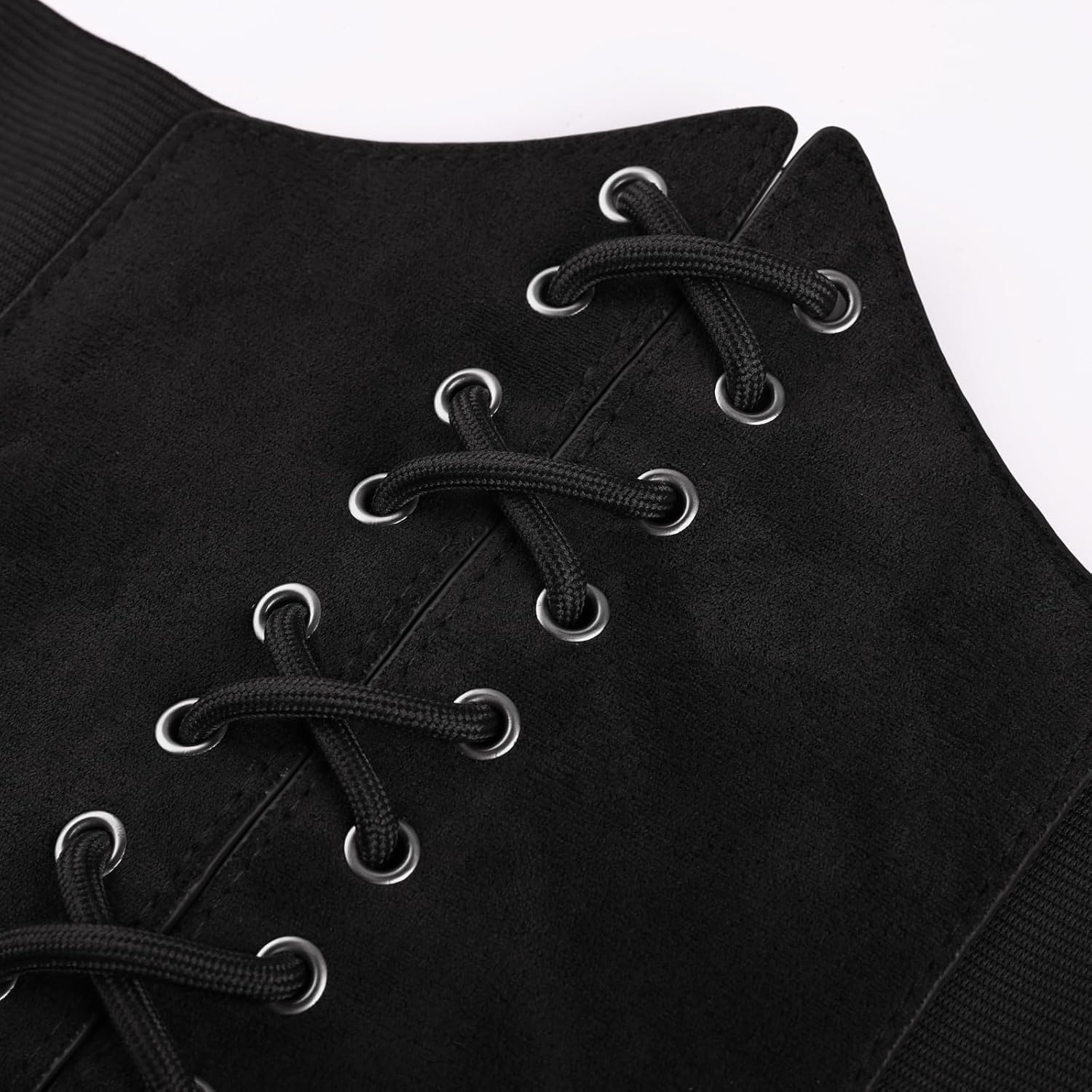 image:imageGRACE KARIN Laceup Cinch Belt Tied Corset Elastic Waist BeltSuede Black