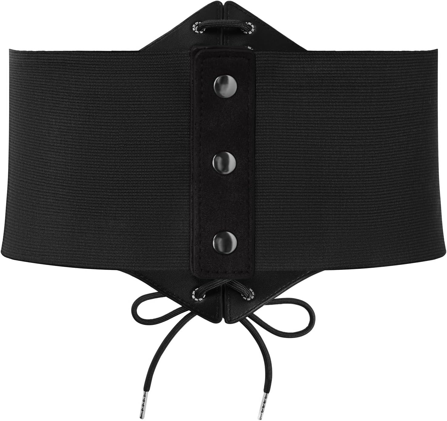 image:imageGRACE KARIN Laceup Cinch Belt Tied Corset Elastic Waist BeltSuede Black
