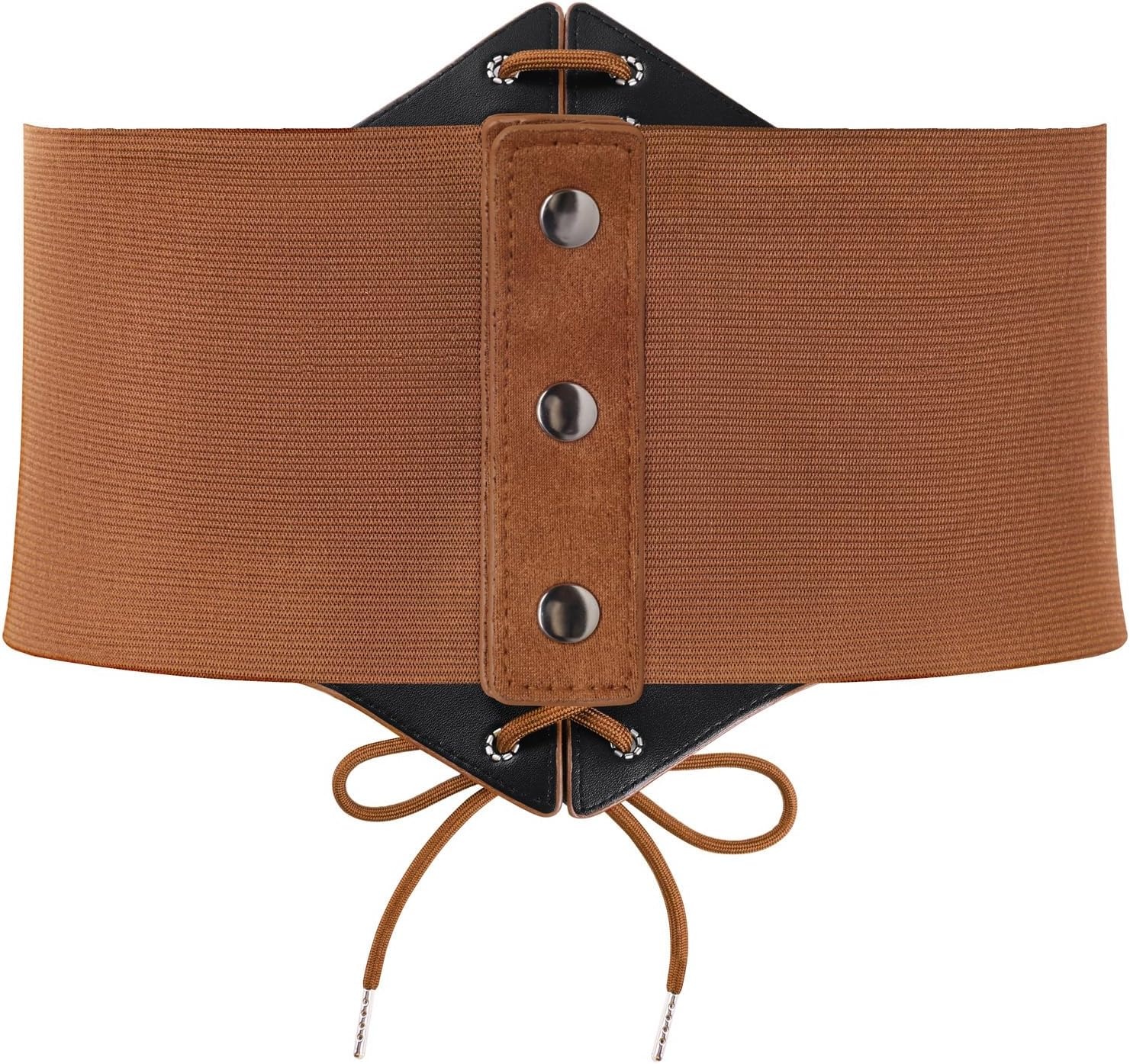 image:imageGRACE KARIN Laceup Cinch Belt Tied Corset Elastic Waist BeltSuede Brown
