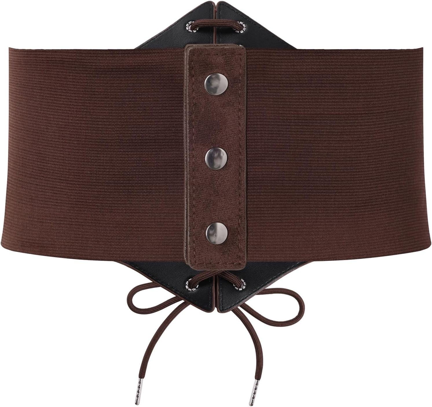 image:imageGRACE KARIN Laceup Cinch Belt Tied Corset Elastic Waist BeltSuede Coffee