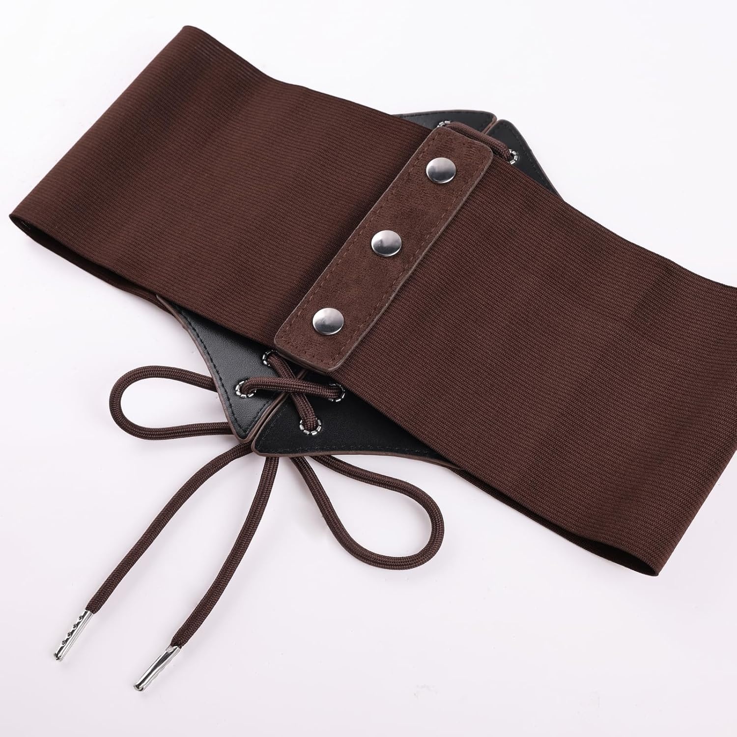 image:imageGRACE KARIN Laceup Cinch Belt Tied Corset Elastic Waist BeltSuede Coffee