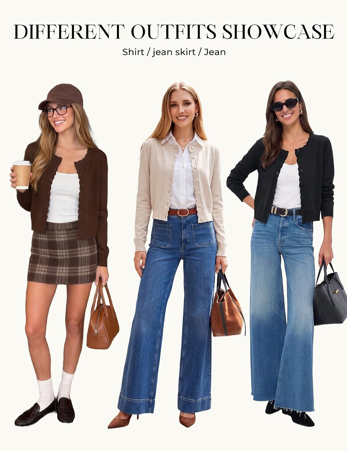 image:imageGRACE KARIN Cropped Cardigan Sweaters for Women Bolero Shrugs for DressBlack