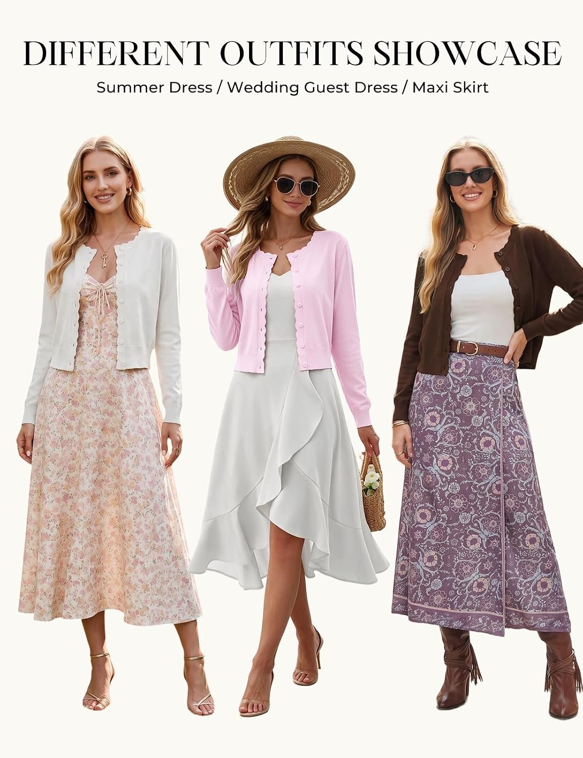 image:imageGRACE KARIN Cropped Cardigan Sweaters for Women Bolero Shrugs for DressChocolate Brown