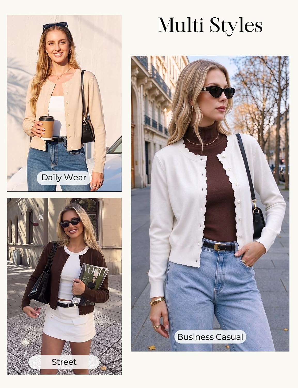 image:imageGRACE KARIN Cropped Cardigan Sweaters for Women Bolero Shrugs for DressRed