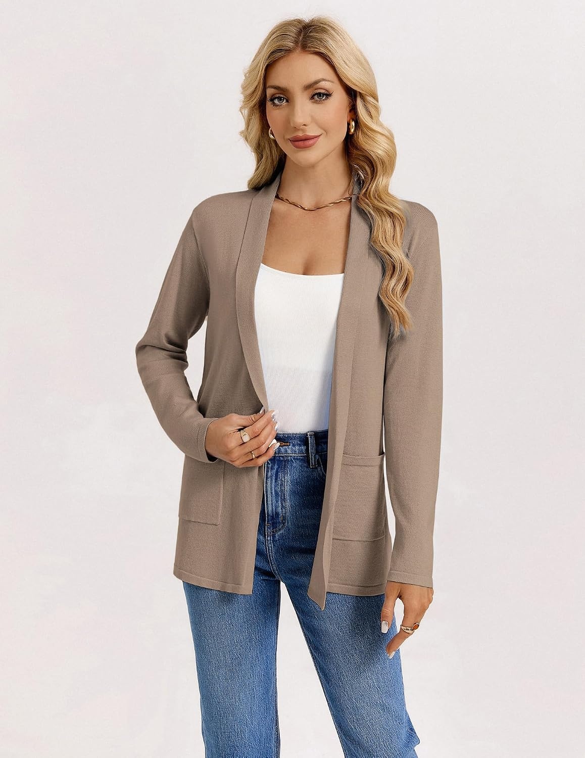 image:imageGRACE KARIN Long Cardigans for Women 2026 Business Casual Fall FashionCamel