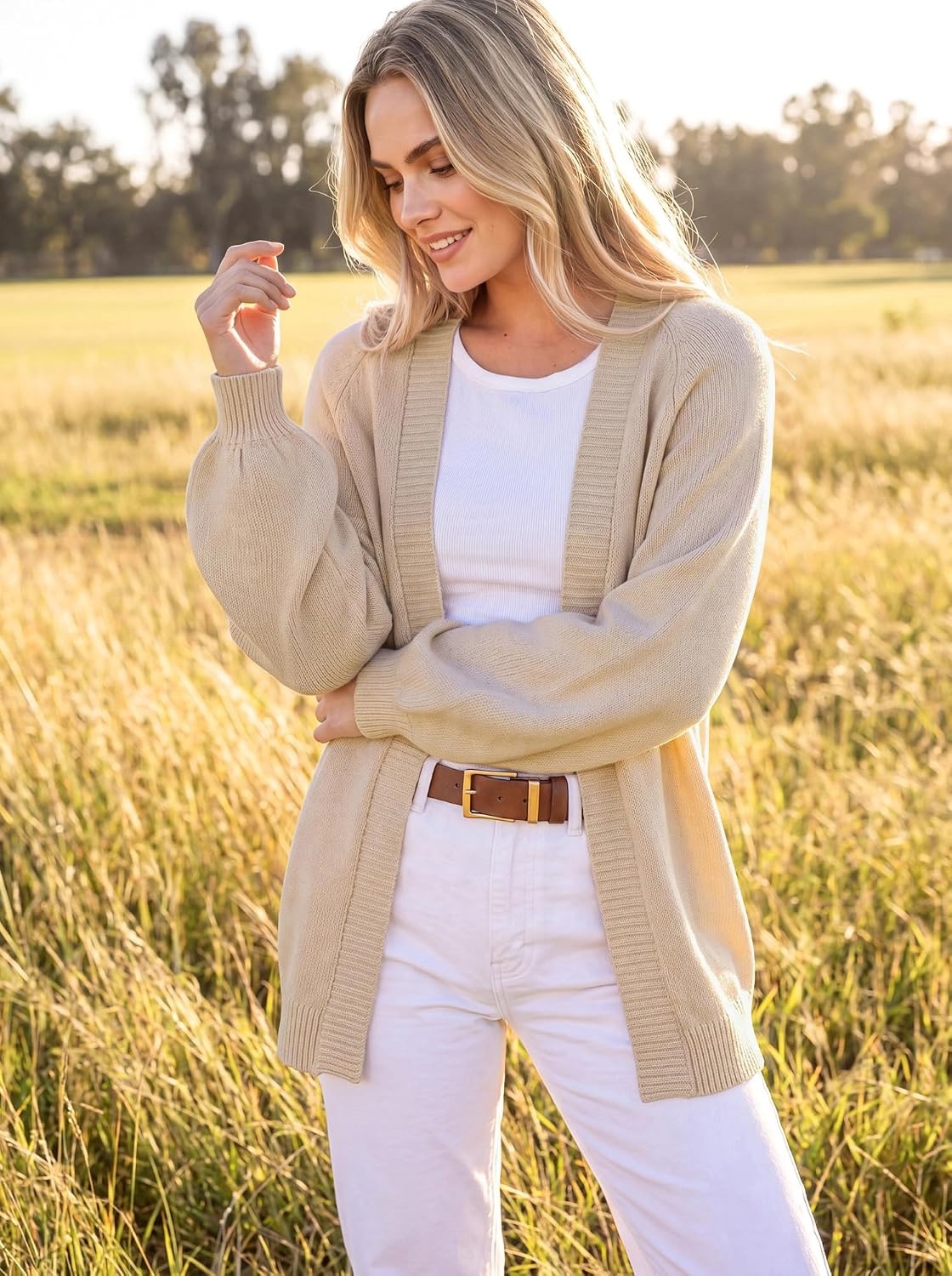 image:imageGRACE KARIN Oversized Cardigan Sweaters for Women Long Chunky Fall OutfitsApricot