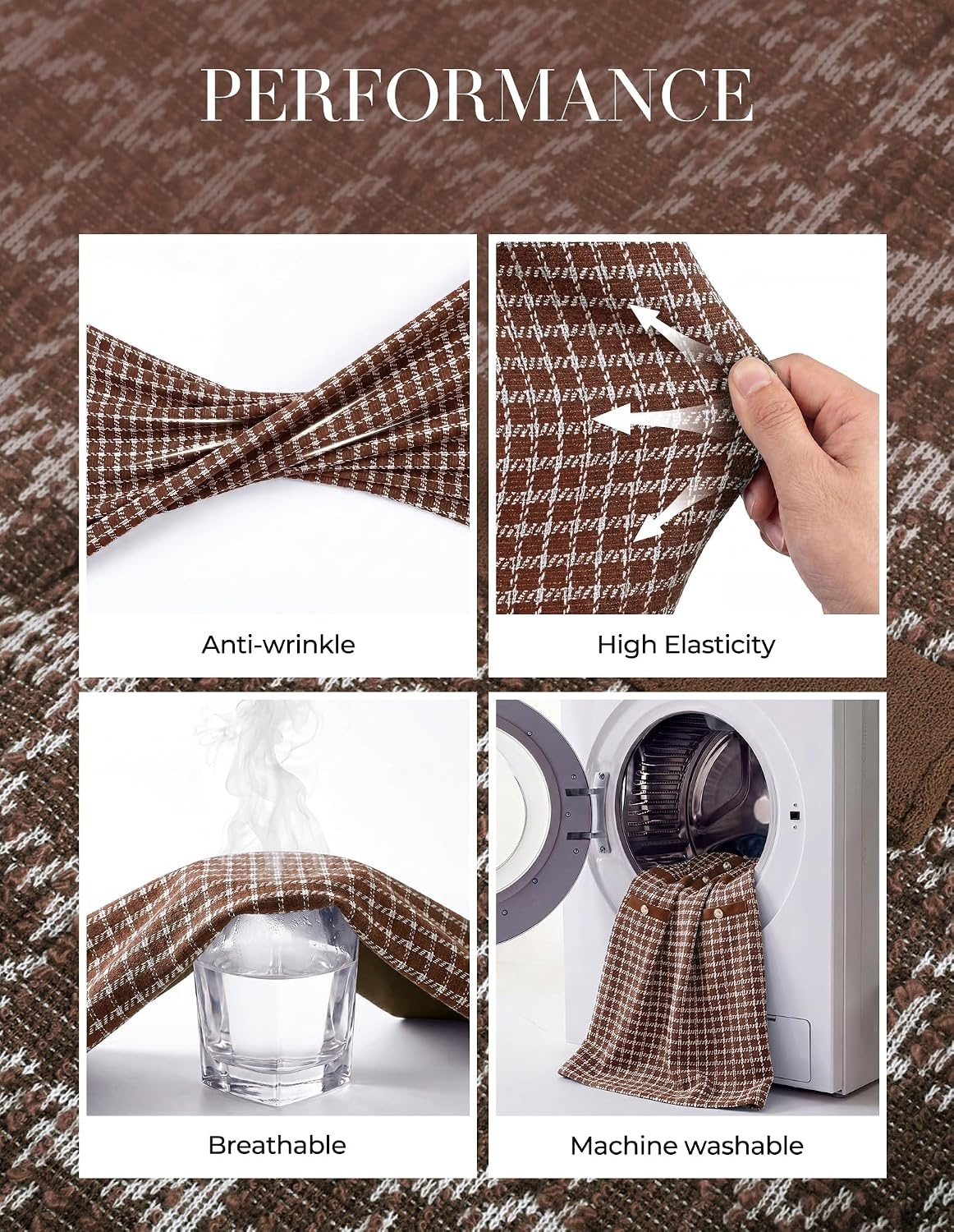 image:imageGRACE KARIN Women Work Business Short Sleeve Bodycon Tweed DressBrown