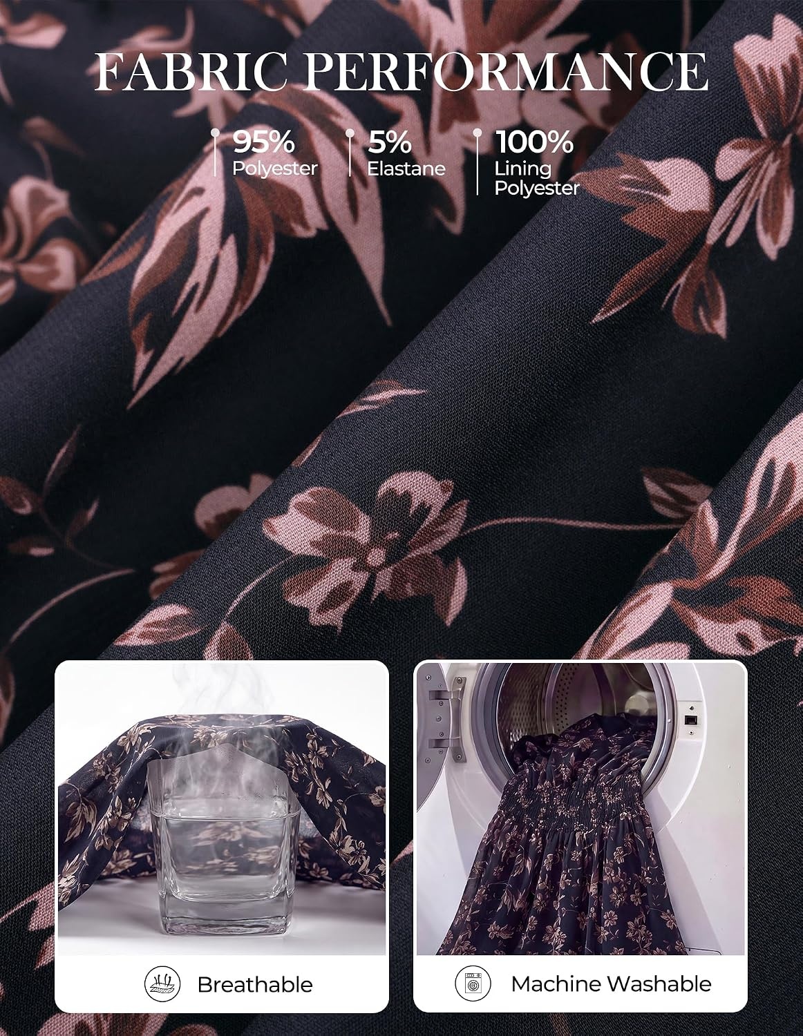 image:imageGRACE KARIN Womens Fall Long Sleeve Mini Short Dress 2026Black Floral