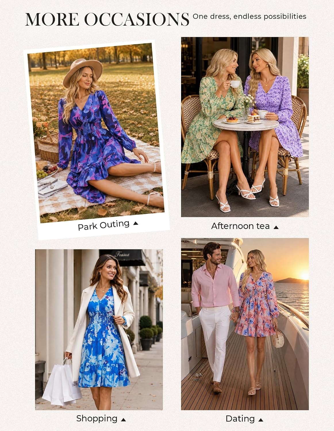 image:imageGRACE KARIN Womens Fall Long Sleeve Mini Short Dress 2026Blue Pink Floral