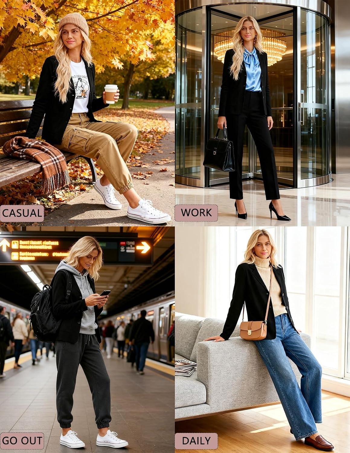 image:imageKANCY KOLE Sweater Blazer Women Casual Bussiness Stretchy Knit BlazersBlack