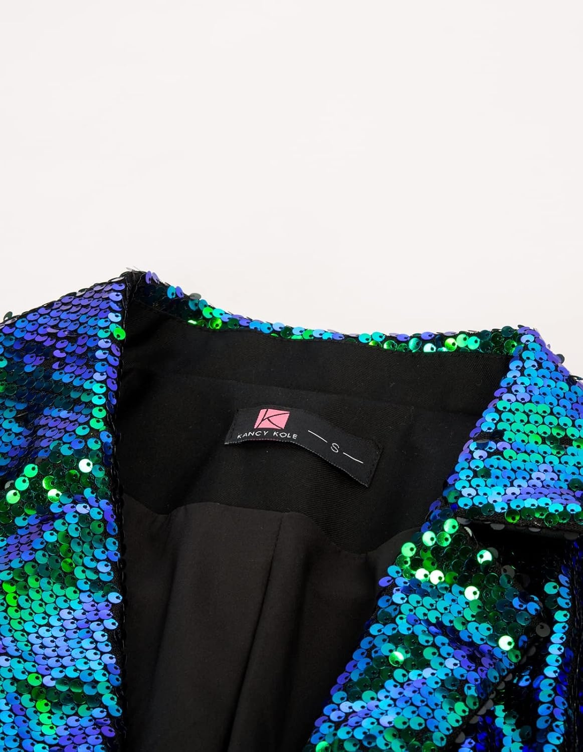 image:imageKANCY KOLE Womens Sequin Jackets Open Front Blazer Jacket Casual Long Sleeve Sparkly Cardigan Coat with Pocket SXXLMermaid