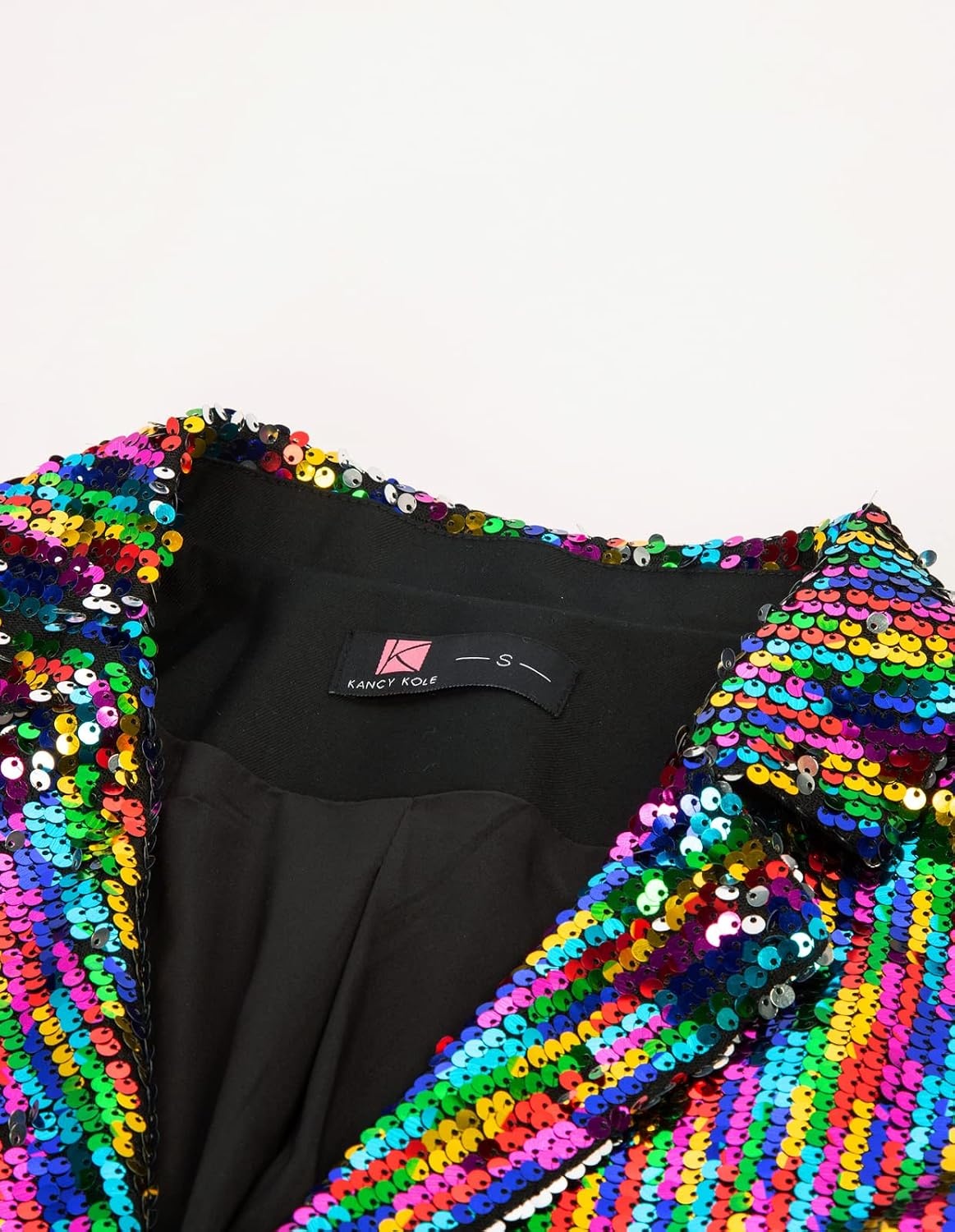 image:imageKANCY KOLE Womens Sequin Jackets Open Front Blazer Jacket Casual Long Sleeve Sparkly Cardigan Coat with Pocket SXXLMulticolor