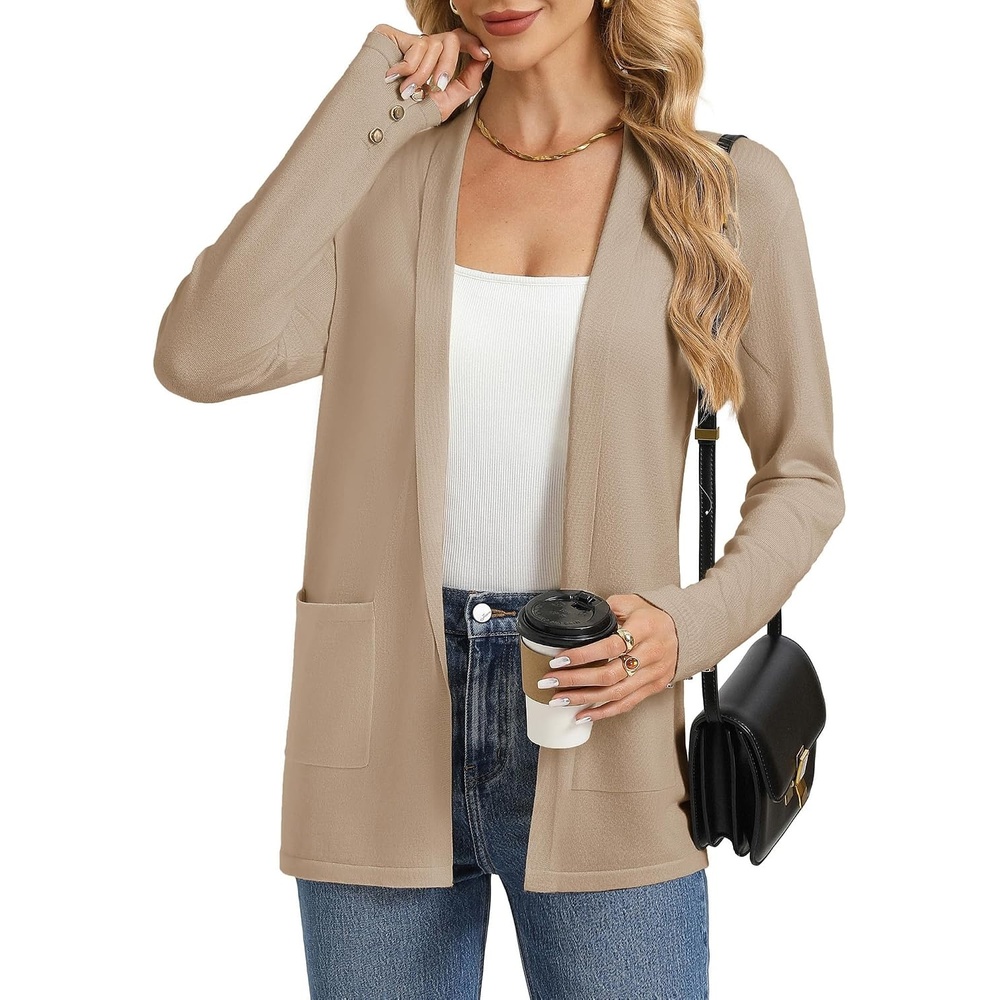 image:imageGRACE KARIN Long Cardigans for Women 2026 Business Casual Fall FashionKhaki