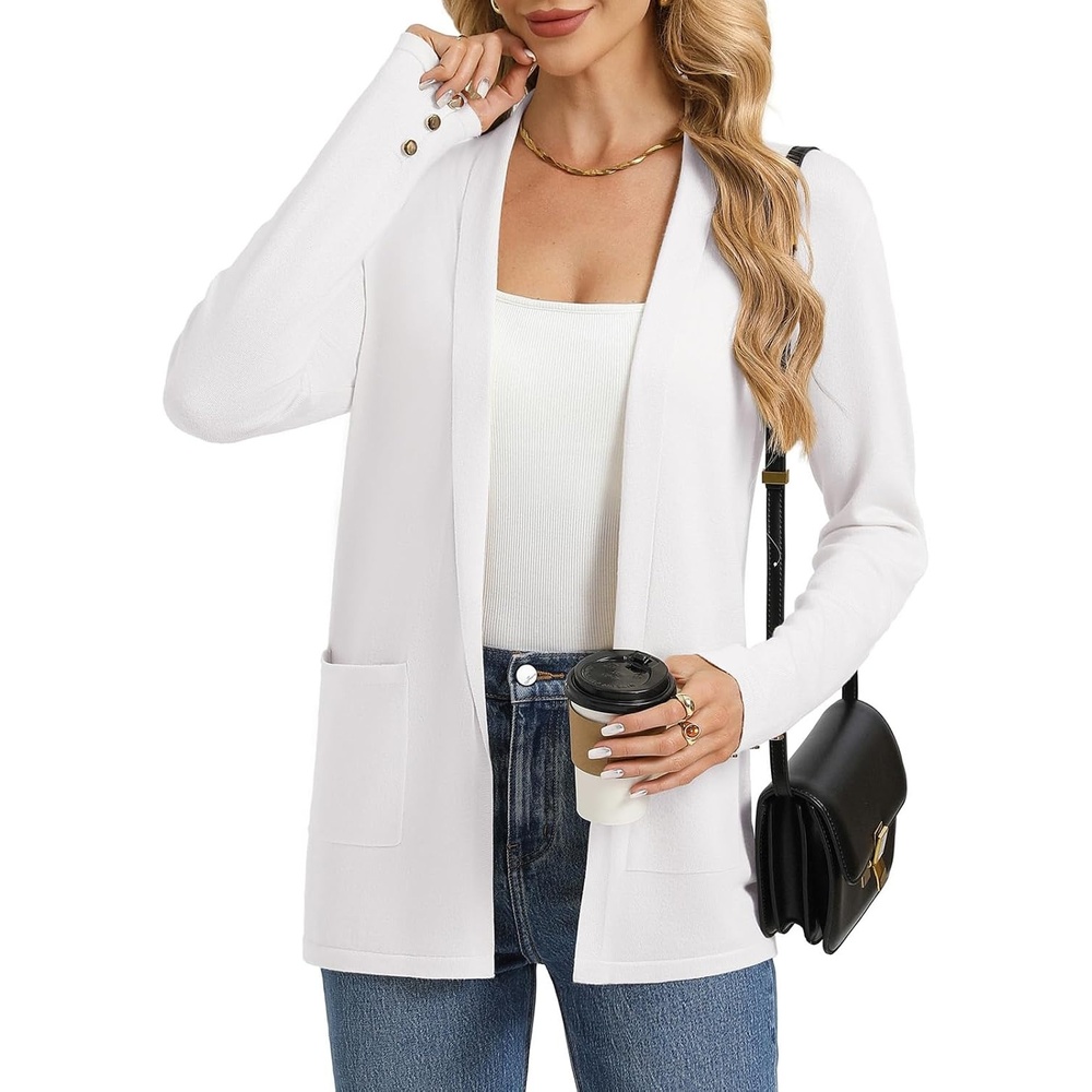 image:imageGRACE KARIN Long Cardigans for Women 2026 Business Casual Fall FashionWhite
