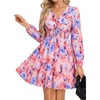 Blue Red Floral