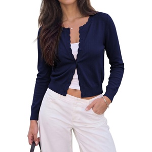 GRACE KARIN Cropped Cardigan Sweaters for Women Bolero Shrugs for Dress(Navy Blue)