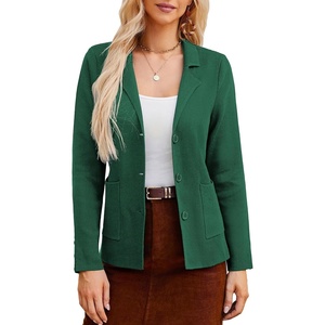 KANCY KOLE Sweater Blazer Women Casual, Bussiness Stretchy Knit Blazers(Green)