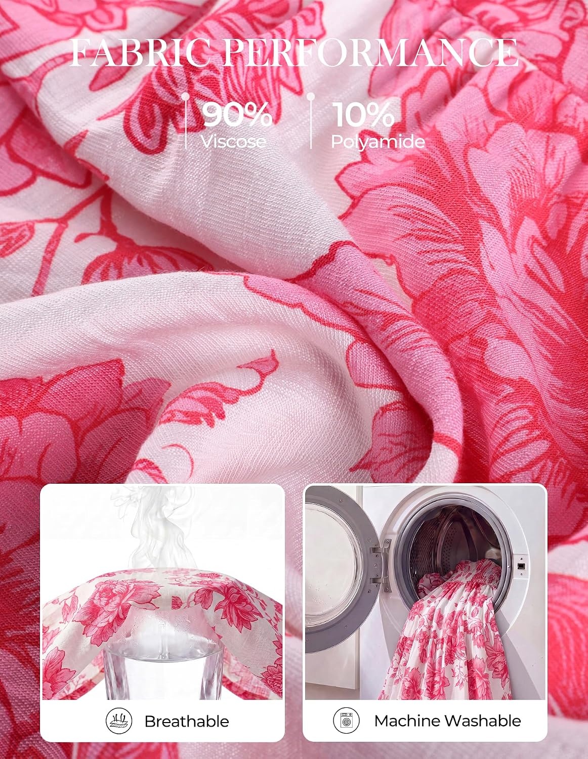 image:imageGRACE KARIN Womens Fall Midi Long Sleeve Floral Causal DressPink Floral