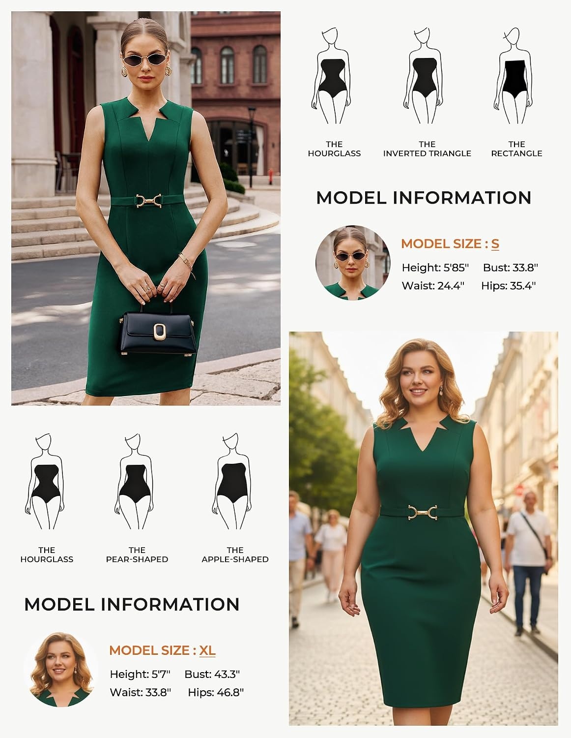 image:imageGRACE KARIN Womens Midi Work Business Formal Funeral Dresses 2026Dark Green