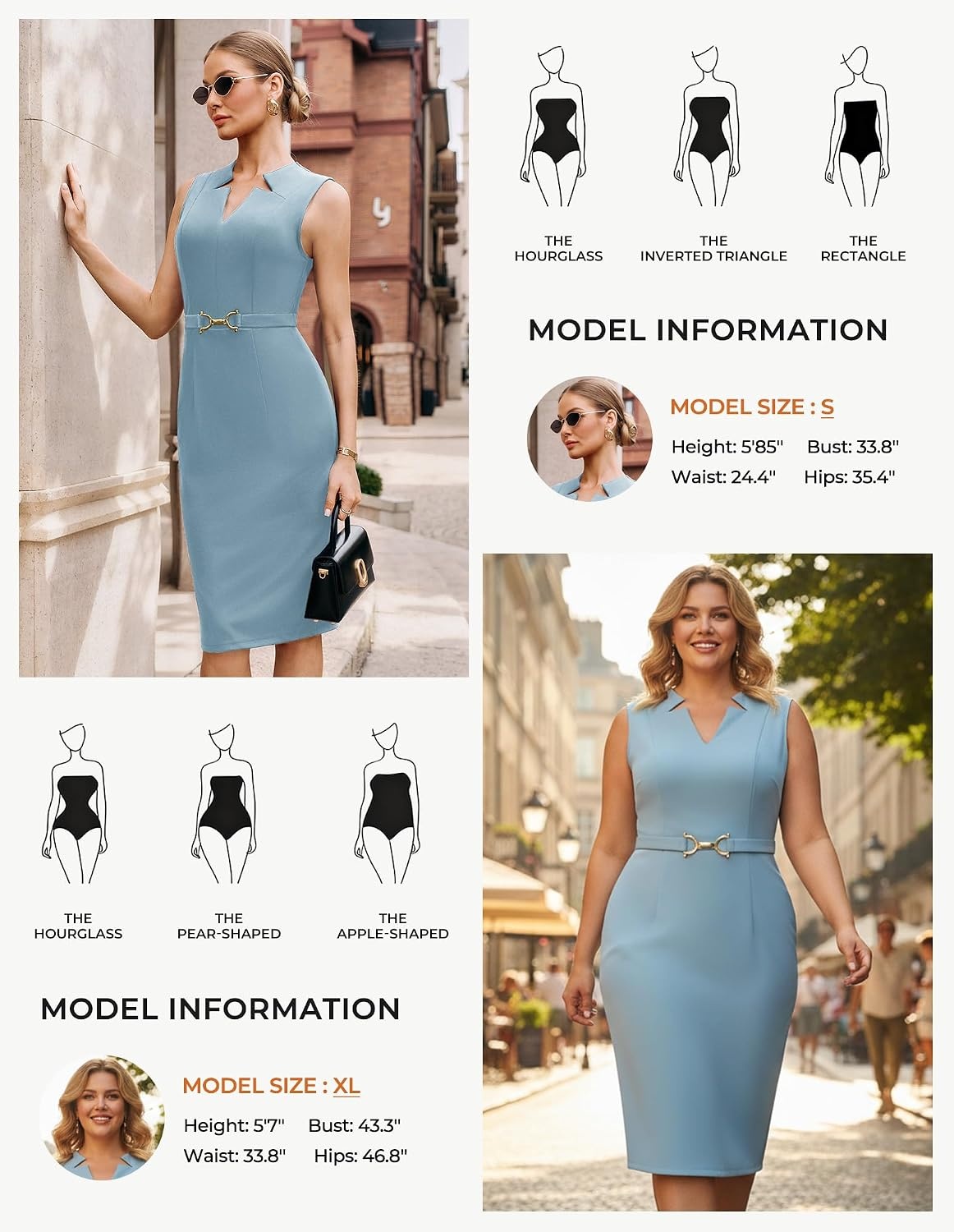image:imageGRACE KARIN Womens Midi Work Business Formal Funeral Dresses 2026Gray Blue
