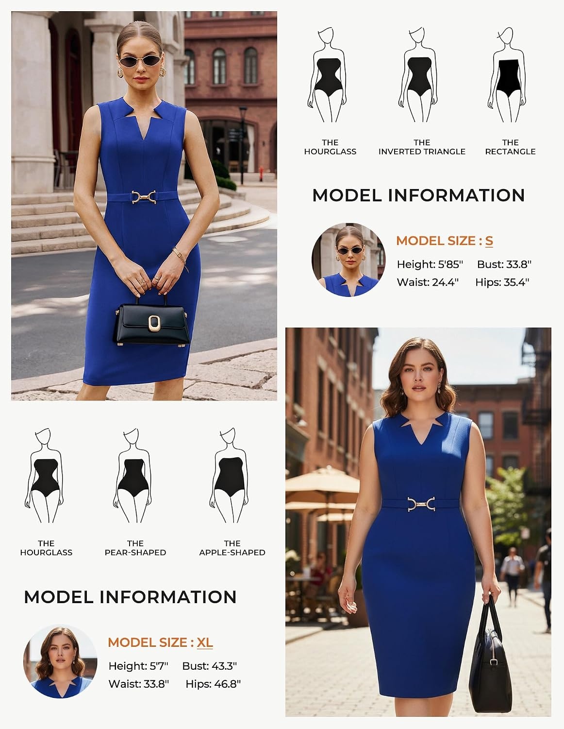 image:imageGRACE KARIN Womens Midi Work Business Formal Funeral Dresses 2026Roral Blue