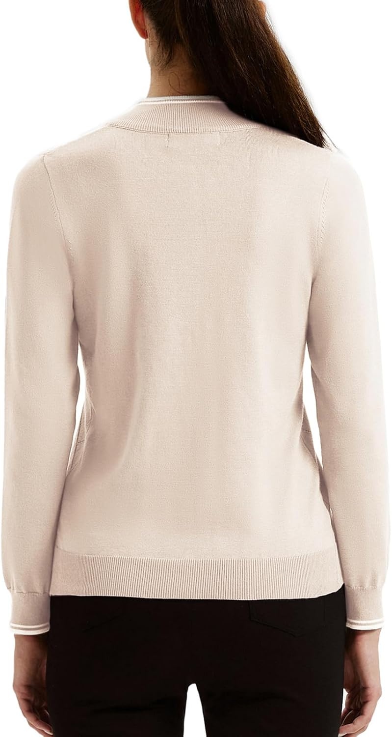 image:imageJACK SMITH Quarter Zip Pullover Sweaters for Womens Rib Polo Sweater TopsApricot