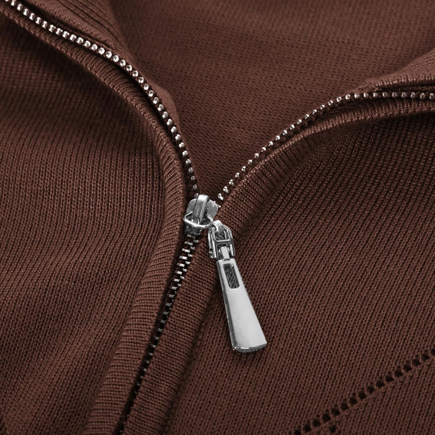 image:imageJACK SMITH Quarter Zip Pullover Sweaters for Womens Rib Polo Sweater TopsCoffee