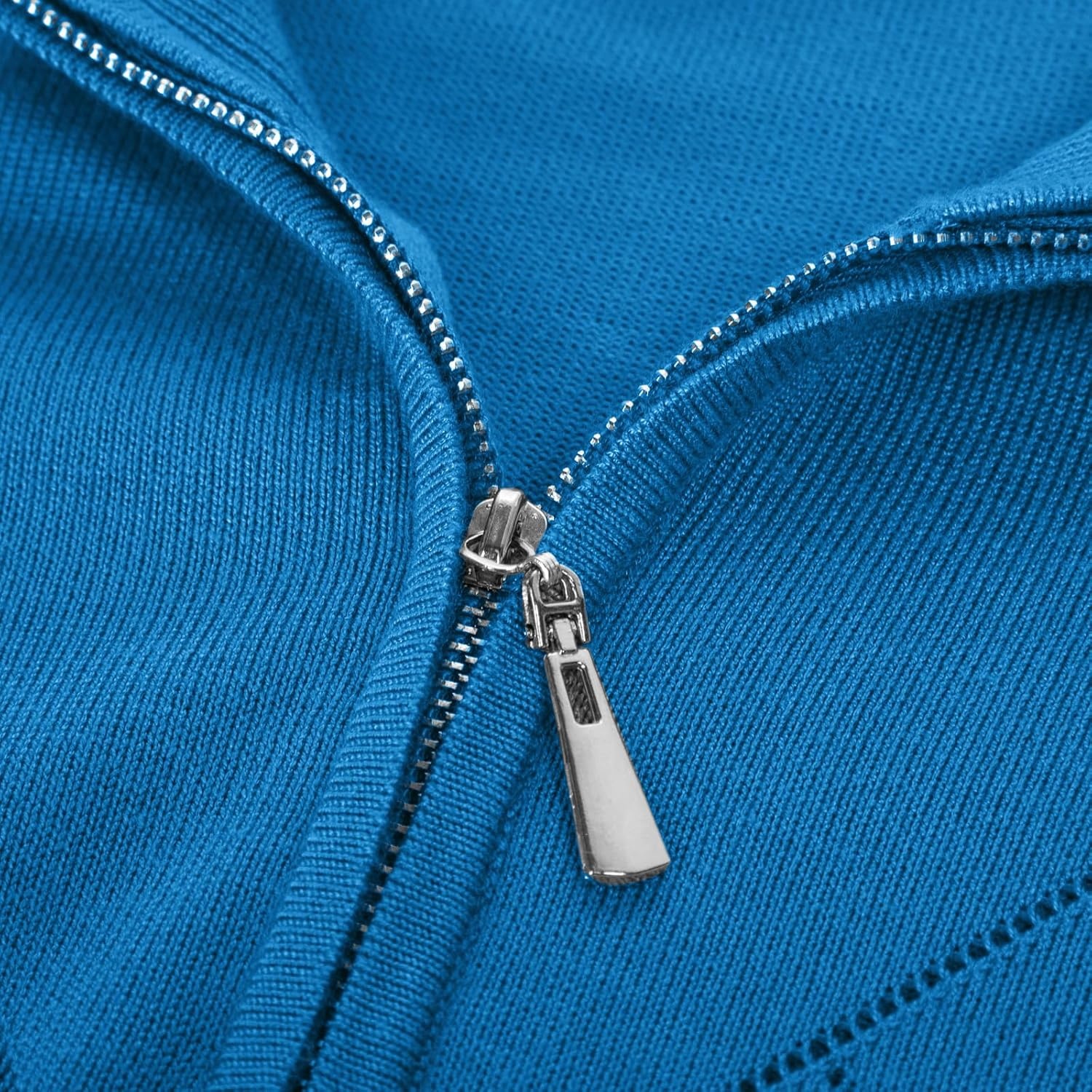 image:imageJACK SMITH Quarter Zip Pullover Sweaters for Womens Rib Polo Sweater TopsDodger Blue