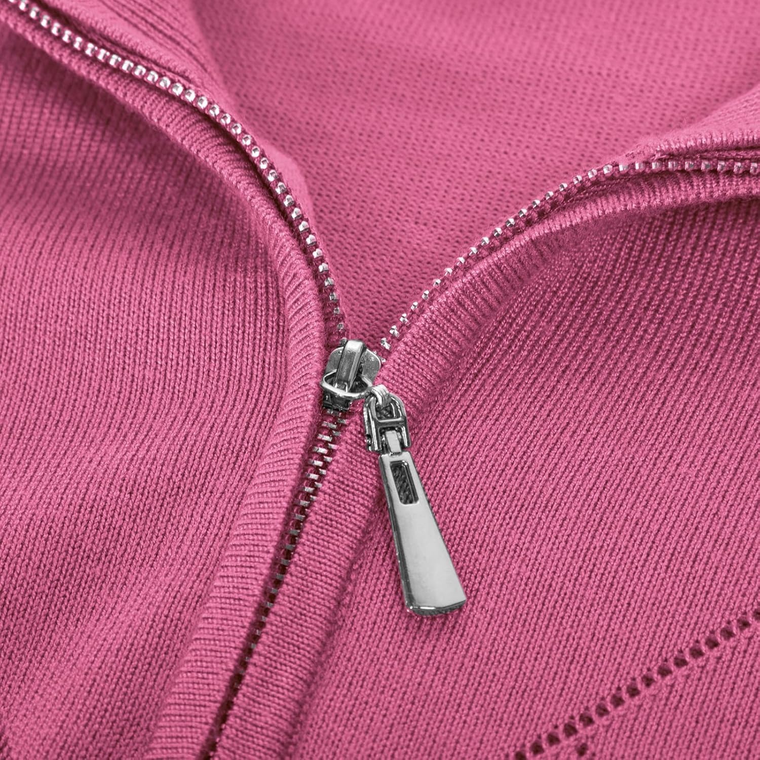 image:imageJACK SMITH Quarter Zip Pullover Sweaters for Womens Rib Polo Sweater TopsHot Pink