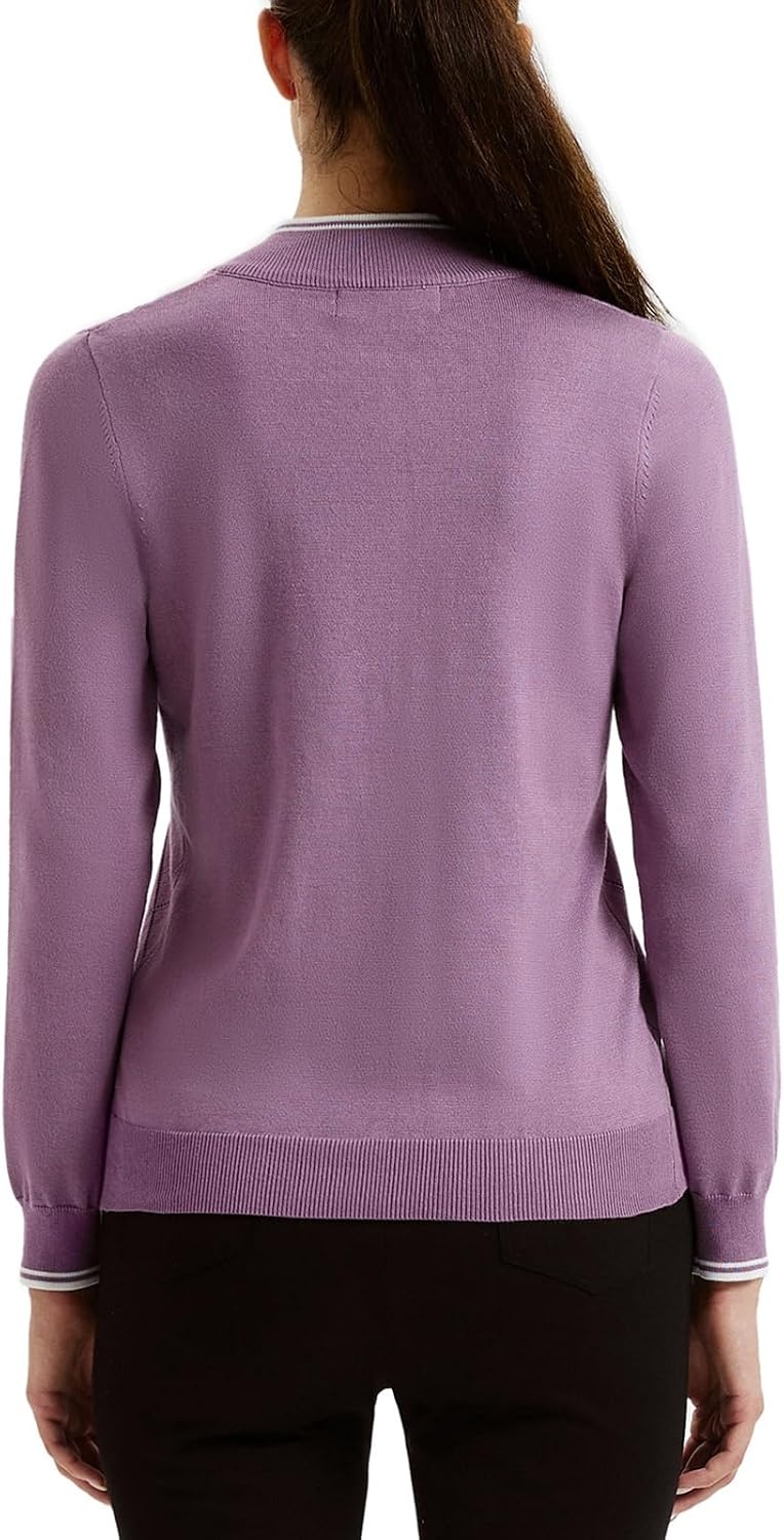 image:imageJACK SMITH Quarter Zip Pullover Sweaters for Womens Rib Polo Sweater TopsPurple