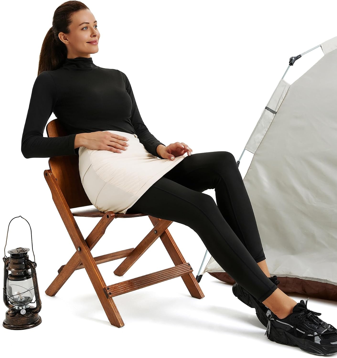 image:imageJACK SMITH Womens Puffer Quilted Skirt Insulated Warm Snow Skorts for Hiking Running Golf Zipping Both WayWhite