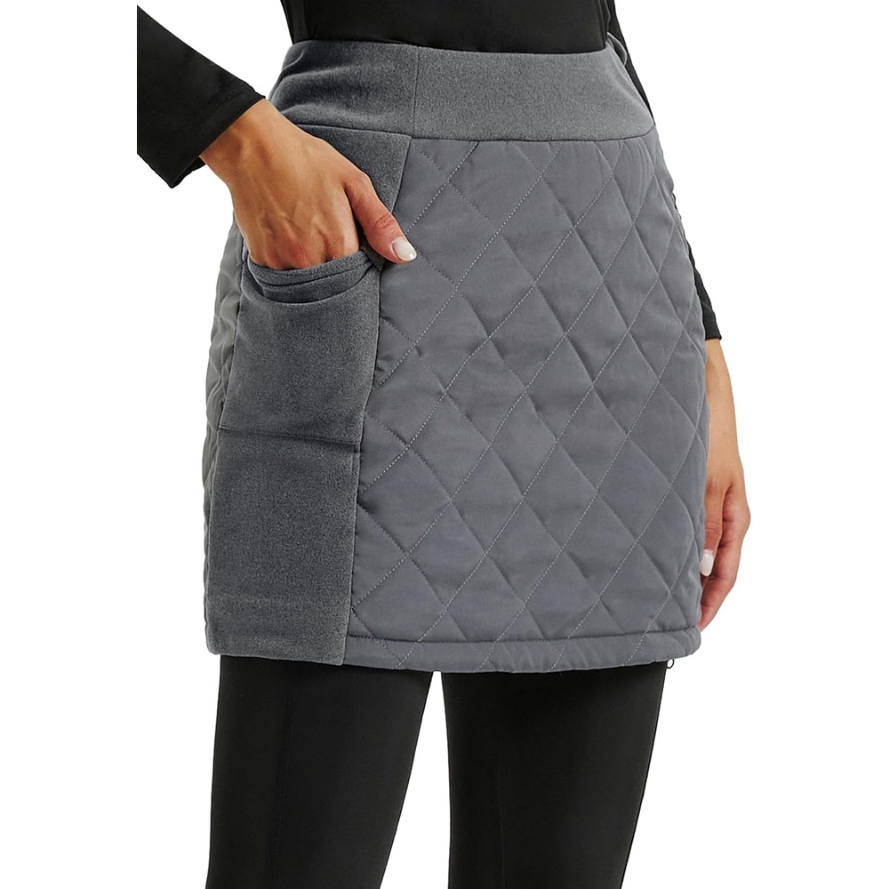 image:imageJACK SMITH Womens Puffer Quilted Skirt Insulated Warm Snow Skorts for Hiking Running Golf Zipping Both WayDark Grey