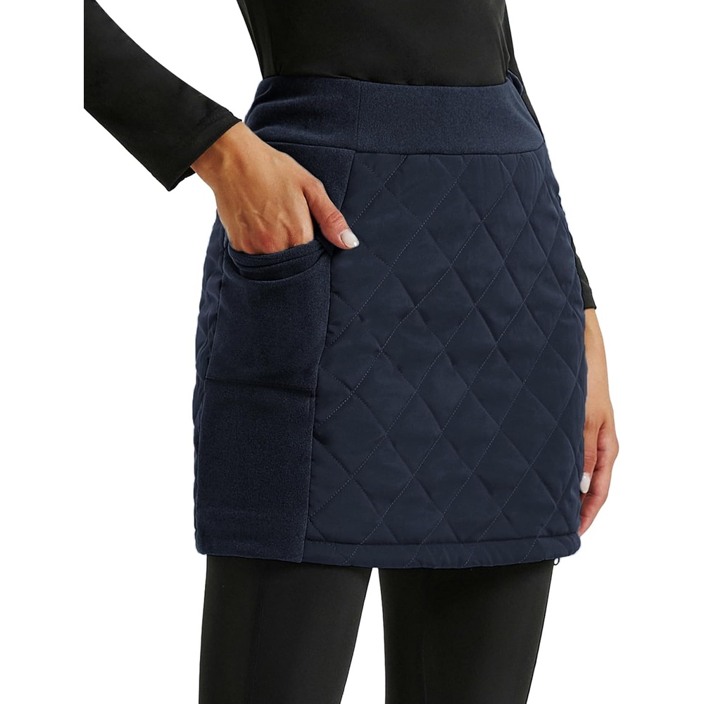 image:imageJACK SMITH Womens Puffer Quilted Skirt Insulated Warm Snow Skorts for Hiking Running Golf Zipping Both WayNavy Blue