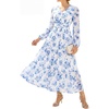 White With Blue Flowers