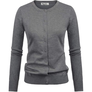 GRACE KARIN Women Cardigan Sweaters Lightweight Button Up Knit Fall Sweater(Heather Grey)