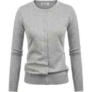 GRACE KARIN Women Cardigan Sweaters Lightweight Button Up Knit Fall Sweater(Light Gray)