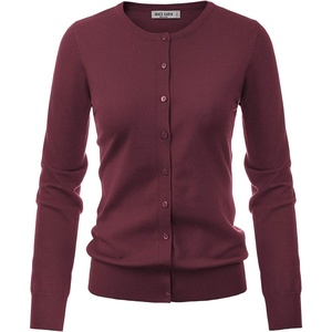 GRACE KARIN Women Cardigan Sweaters Lightweight Button Up Knit Fall Sweater(Purple)