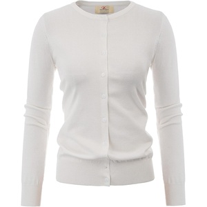 GRACE KARIN Women Cardigan Sweaters Lightweight Button Up Knit Fall Sweater(White)