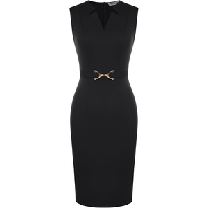 GRACE KARIN Womens Midi Work Business Formal Funeral Dresses 2026(Black)