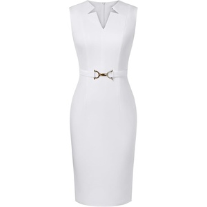 GRACE KARIN Womens Midi Work Business Formal Funeral Dresses 2026(Ivory)