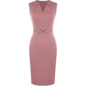 GRACE KARIN Womens Midi Work Business Formal Funeral Dresses 2026(Pink)