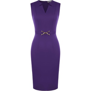 GRACE KARIN Womens Midi Work Business Formal Funeral Dresses 2026(Purple)