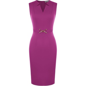 GRACE KARIN Womens Midi Work Business Formal Funeral Dresses 2026(Rose Purple)