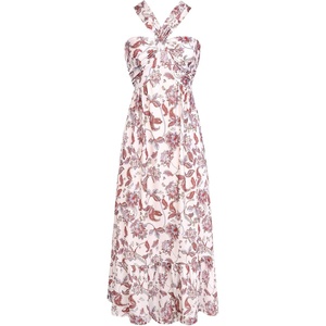 GRACE KARIN Womens Summer Floral Halter Boho Maxi Dresses(Beige Floral)