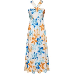 GRACE KARIN Womens Summer Floral Halter Boho Maxi Dresses(Blue Brown)