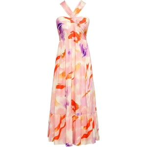 GRACE KARIN Womens Summer Floral Halter Boho Maxi Dresses(Lilac Calpyso)