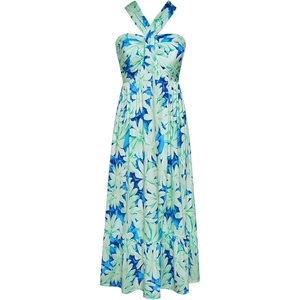 GRACE KARIN Womens Summer Floral Halter Boho Maxi Dresses(Lime Flowers)