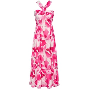 GRACE KARIN Womens Summer Floral Halter Boho Maxi Dresses(Pink Watercolour)