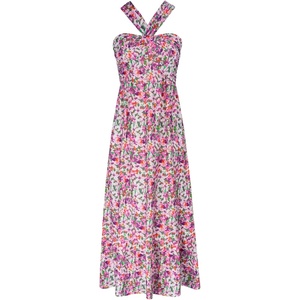 GRACE KARIN Womens Summer Floral Halter Boho Maxi Dresses(Purple)